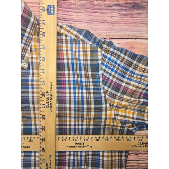 Peter Millar Crown Sport Mens Dress Shirt Medium Plaid Button-Down - Picture 6 of 6